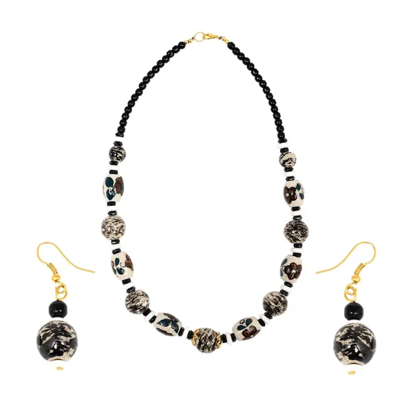 Beaded_Necklace_Earrings_Set_For_Women_Girls_Handmade_Ethnic_Jewellery_Artistic_Design_Hook_Clasp_Lightweight_Fashion_Statement_Vintage_Choker_Clubwear_Wedding_Gift_Set