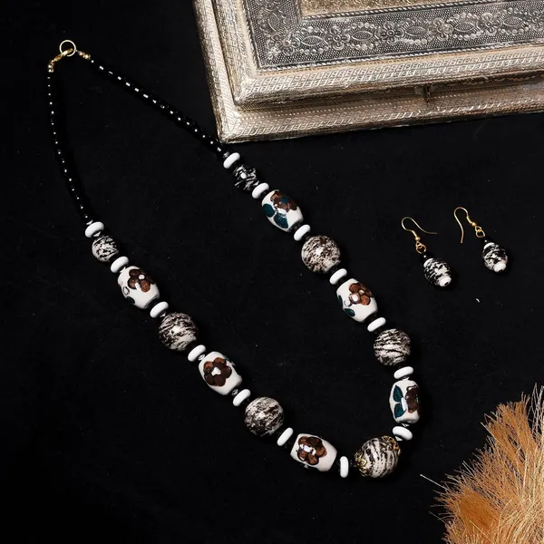 Beaded_Necklace_Earrings_Set_For_Women_Girls_Handmade_Ethnic_Jewellery_Artistic_Design_Hook_Clasp_Lightweight_Fashion_Statement_Vintage_Choker_Clubwear_Wedding_Gift_Set
