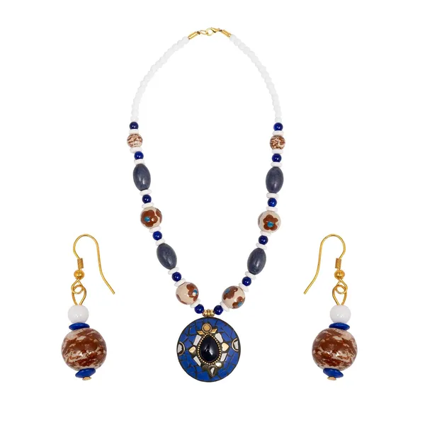 Product_Summary_Beadnest_Tibetan_Pendant_Necklace_Jewellery_Set_For_Women_Girls_Traditional_Afghani_Necklace_With_Tribal_Boho_Style_Earrings_In_Multicolor_Beads_Hook_Lock_Wedding_Retro_Vintage_Fashion_Wear