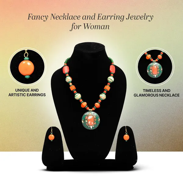 Product_Summary_Beadnest_Tibetan_Pendant_Necklace_Jewellery_Set_For_Women_Girls_Traditional_Afghani_Necklace_With_Tribal_Boho_Style_Earrings_In_Multicolor_Beads_Hook_Lock_Wedding_Retro_Vintage_Fashion_Wear