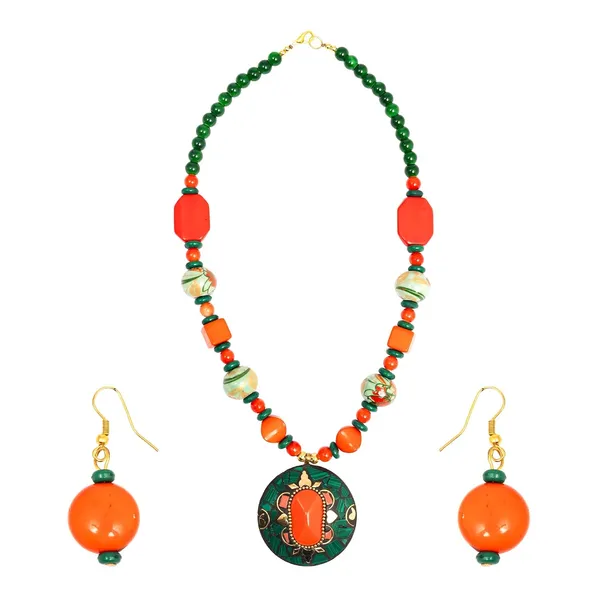 Product_Summary_Beadnest_Tibetan_Pendant_Necklace_Jewellery_Set_For_Women_Girls_Traditional_Afghani_Necklace_With_Tribal_Boho_Style_Earrings_In_Multicolor_Beads_Hook_Lock_Wedding_Retro_Vintage_Fashion_Wear