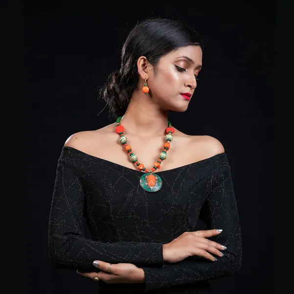 Product_Summary_Beadnest_Tibetan_Pendant_Necklace_Jewellery_Set_For_Women_Girls_Traditional_Afghani_Necklace_With_Tribal_Boho_Style_Earrings_In_Multicolor_Beads_Hook_Lock_Wedding_Retro_Vintage_Fashion_Wear
