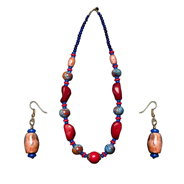 Beaded_Necklace_Earrings_Set_For_Women_Girls_Handmade_Ethnic_Jewellery_Artistic_Design_Hook_Clasp_Lightweight_Fashion_Statement_Vintage_Choker_Clubwear_Wedding_Gift_Set