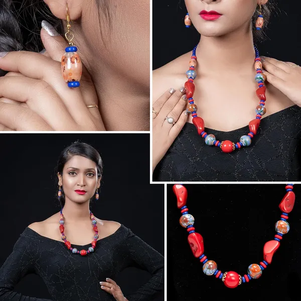 Beaded_Necklace_Earrings_Set_For_Women_Girls_Handmade_Ethnic_Jewellery_Artistic_Design_Hook_Clasp_Lightweight_Fashion_Statement_Vintage_Choker_Clubwear_Wedding_Gift_Set