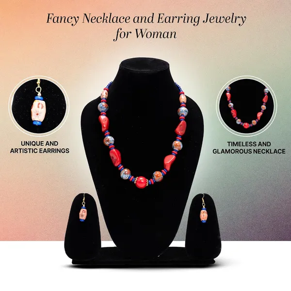 Beaded_Necklace_Earrings_Set_For_Women_Girls_Handmade_Ethnic_Jewellery_Artistic_Design_Hook_Clasp_Lightweight_Fashion_Statement_Vintage_Choker_Clubwear_Wedding_Gift_Set