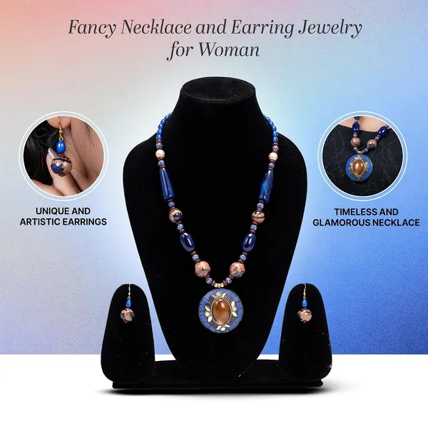 Product_Summary_Beadnest_Tibetan_Pendant_Necklace_Jewellery_Set_For_Women_Girls_Traditional_Afghani_Necklace_With_Tribal_Boho_Style_Earrings_In_Multicolor_Beads_Hook_Lock_Wedding_Retro_Vintage_Fashion_Wear