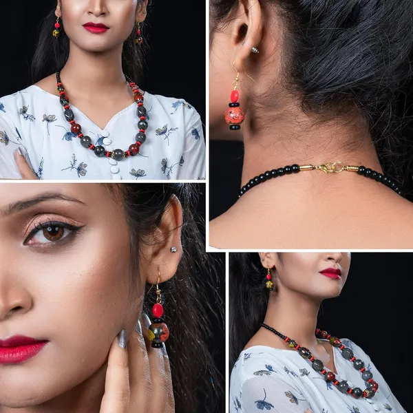 Beaded_Necklace_Earrings_Set_For_Women_Girls_Handmade_Ethnic_Jewellery_Artistic_Design_Hook_Clasp_Lightweight_Fashion_Statement_Vintage_Choker_Clubwear_Wedding_Gift_Set