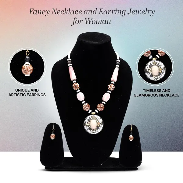 Product_Summary_Beadnest_Tibetan_Pendant_Necklace_Jewellery_Set_For_Women_Girls_Traditional_Afghani_Necklace_With_Tribal_Boho_Style_Earrings_In_Multicolor_Beads_Hook_Lock_Wedding_Retro_Vintage_Fashion_Wear