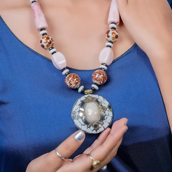 Product_Summary_Beadnest_Tibetan_Pendant_Necklace_Jewellery_Set_For_Women_Girls_Traditional_Afghani_Necklace_With_Tribal_Boho_Style_Earrings_In_Multicolor_Beads_Hook_Lock_Wedding_Retro_Vintage_Fashion_Wear