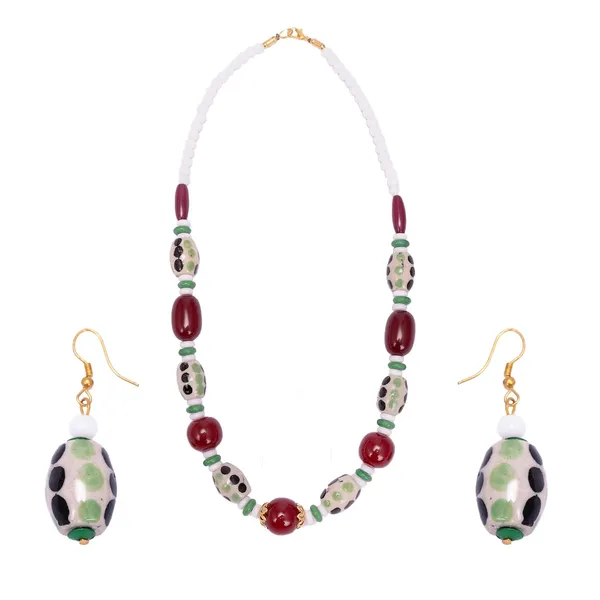 Beaded_Necklace_Earrings_Set_For_Women_Girls_Handmade_Ethnic_Jewellery_Artistic_Design_Hook_Clasp_Lightweight_Fashion_Statement_Vintage_Choker_Clubwear_Wedding_Gift_Set