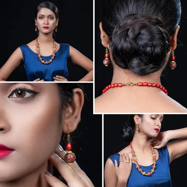 Beaded_Necklace_Earrings_Set_For_Women_Girls_Handmade_Ethnic_Jewellery_Artistic_Design_Hook_Clasp_Lightweight_Fashion_Statement_Vintage_Choker_Clubwear_Wedding_Gift_Set