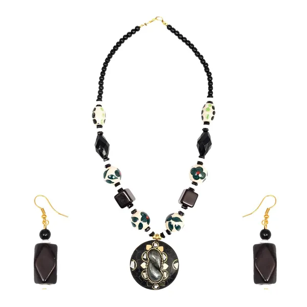 Product_Summary_Beadnest_Tibetan_Pendant_Necklace_Jewellery_Set_For_Women_Girls_Traditional_Afghani_Necklace_With_Tribal_Boho_Style_Earrings_In_Multicolor_Beads_Hook_Lock_Wedding_Retro_Vintage_Fashion_Wear