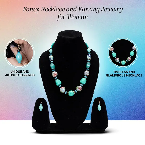Beaded_Necklace_Earrings_Set_For_Women_Girls_Handmade_Ethnic_Jewellery_Artistic_Design_Hook_Clasp_Lightweight_Fashion_Statement_Vintage_Choker_Clubwear_Wedding_Gift_Set