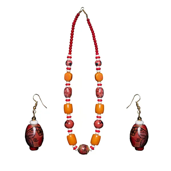 Beaded_Necklace_Earrings_Set_For_Women_Girls_Handmade_Ethnic_Jewellery_Artistic_Design_Hook_Clasp_Lightweight_Fashion_Statement_Vintage_Choker_Clubwear_Wedding_Gift_Set
