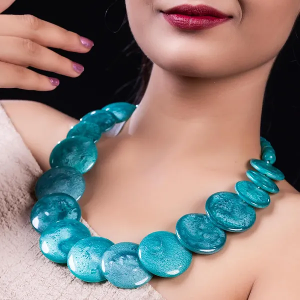 Multicolor_Beaded_Statement_Necklace_For_Women_And_Girls_Oval_Shaped_Large_Round_Bead_Vintage_Jewellery_Retro_Boho_Trendy_Fashion_Wedding_Celebratory_Beach_Wear_For_Ladies_Gifting