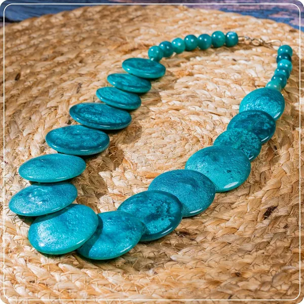 Multicolor_Beaded_Statement_Necklace_For_Women_And_Girls_Oval_Shaped_Large_Round_Bead_Vintage_Jewellery_Retro_Boho_Trendy_Fashion_Wedding_Celebratory_Beach_Wear_For_Ladies_Gifting