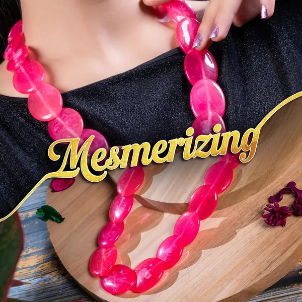 Multicolor_Beaded_Statement_Necklace_For_Women_And_Girls_Oval_Shaped_Large_Round_Bead_Vintage_Jewellery_Retro_Boho_Trendy_Fashion_Wedding_Celebratory_Beach_Wear_For_Ladies_Gifting