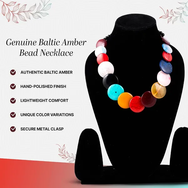 Multicolor_Beaded_Statement_Necklace_For_Women_And_Girls_Oval_Shaped_Large_Round_Bead_Vintage_Jewellery_Retro_Boho_Trendy_Fashion_Wedding_Celebratory_Beach_Wear_For_Ladies_Gifting