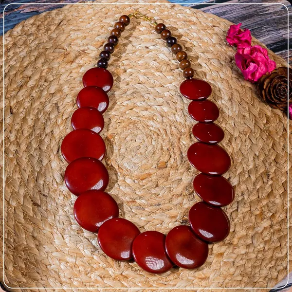 Multicolor_Beaded_Statement_Necklace_For_Women_And_Girls_Oval_Shaped_Large_Round_Bead_Vintage_Jewellery_Retro_Boho_Trendy_Fashion_Wedding_Celebratory_Beach_Wear_For_Ladies_Gifting