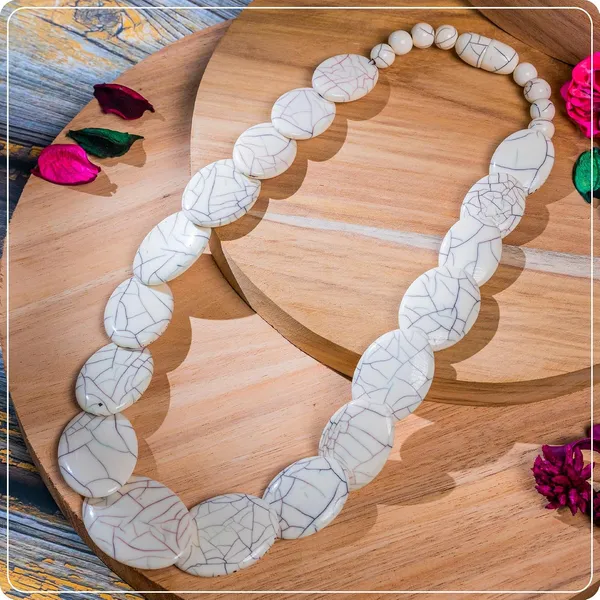 Multicolor_Beaded_Statement_Necklace_For_Women_And_Girls_Oval_Shaped_Large_Round_Bead_Vintage_Jewellery_Retro_Boho_Trendy_Fashion_Wedding_Celebratory_Beach_Wear_For_Ladies_Gifting