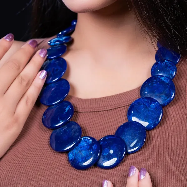 Multicolor_Beaded_Statement_Necklace_For_Women_And_Girls_Oval_Shaped_Large_Round_Bead_Vintage_Jewellery_Retro_Boho_Trendy_Fashion_Wedding_Celebratory_Beach_Wear_For_Ladies_Gifting