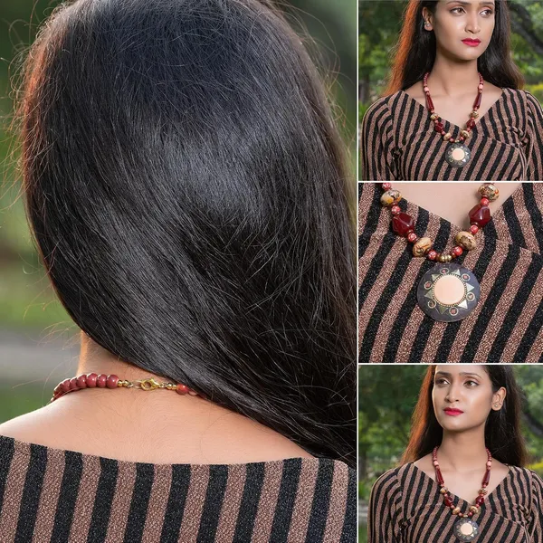 Tibetan_Pendant_Necklace_Jewellery_For_Women_Girls_Traditional_Afghani_Handcrafted_With_Tribal_Style_Multicolor_Beads_Lightweight_Boho_Statement_Ethnic_Wedding_Gift