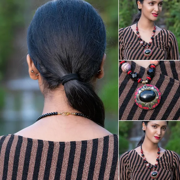 Tibetan_Pendant_Necklace_Jewellery_For_Women_Girls_Traditional_Afghani_Handcrafted_With_Tribal_Style_Multicolor_Beads_Lightweight_Boho_Statement_Ethnic_Wedding_Gift