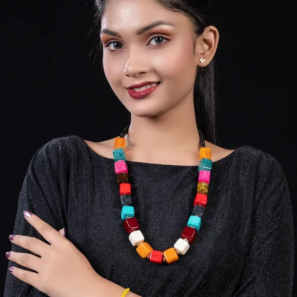 Bead_Necklace_For_Women_Girls_Lightweight_Statement_Ethnic_Jewellery_With_Geometric_Dice_Tumble_Shaped_Beads_Everyday_Wear_Fashion_Neckpiece_For_Styling_Gifting