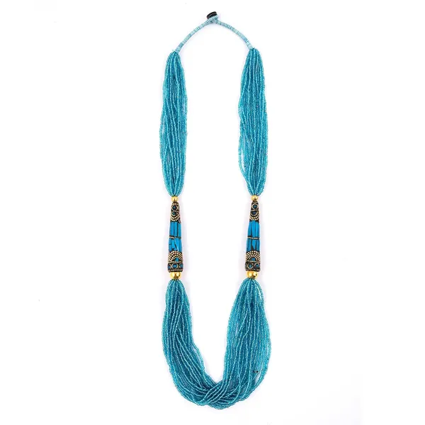 Multi_Strand_Dual_Tube_Seed_Beaded_Necklace_For_Women_Girl_Statement_Layered_Design_Lightweight_Long_Neckpiece_Button_Clasp_Closure_Contemporary_Ethnic_Fashion_Jewelry_For_Styling_Gifting