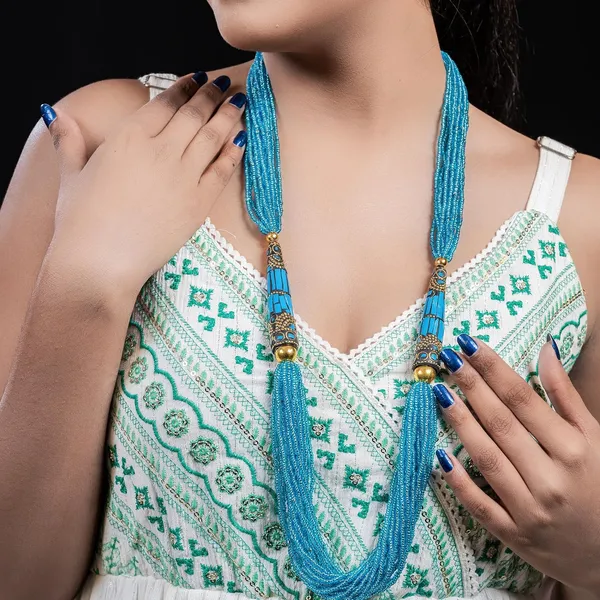 Multi_Strand_Dual_Tube_Seed_Beaded_Necklace_For_Women_Girl_Statement_Layered_Design_Lightweight_Long_Neckpiece_Button_Clasp_Closure_Contemporary_Ethnic_Fashion_Jewelry_For_Styling_Gifting