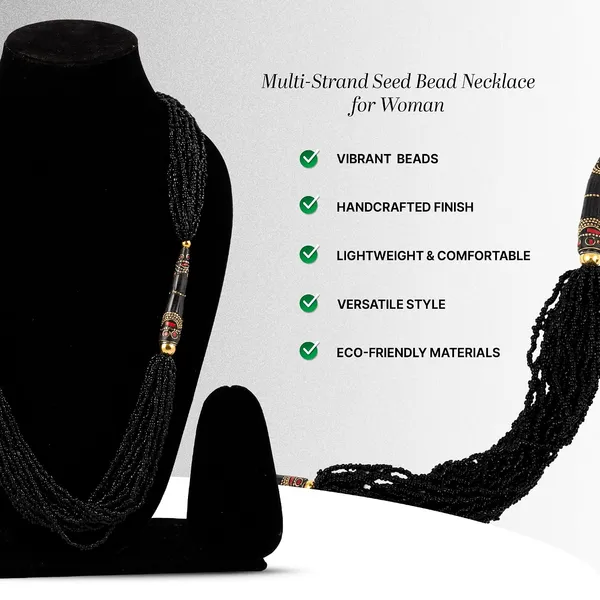Multi_Strand_Dual_Tube_Seed_Beaded_Necklace_For_Women_Girl_Statement_Layered_Design_Lightweight_Long_Neckpiece_Button_Clasp_Closure_Contemporary_Ethnic_Fashion_Jewelry_For_Styling_Gifting