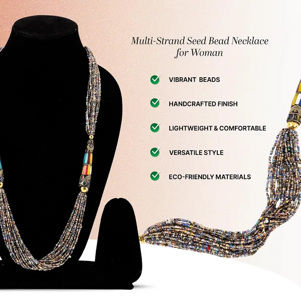Multi_Strand_Dual_Tube_Seed_Beaded_Necklace_For_Women_Girl_Statement_Layered_Design_Lightweight_Long_Neckpiece_Button_Clasp_Closure_Contemporary_Ethnic_Fashion_Jewelry_For_Styling_Gifting