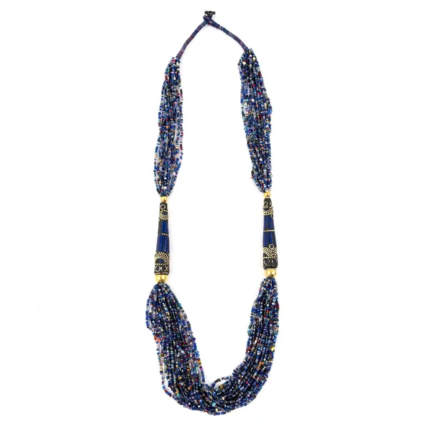 Multi_Strand_Dual_Tube_Seed_Beaded_Necklace_For_Women_Girl_Statement_Layered_Design_Lightweight_Long_Neckpiece_Button_Clasp_Closure_Contemporary_Ethnic_Fashion_Jewelry_For_Styling_Gifting