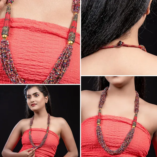 Multi_Strand_Dual_Tube_Seed_Beaded_Necklace_For_Women_Girl_Statement_Layered_Design_Lightweight_Long_Neckpiece_Button_Clasp_Closure_Contemporary_Ethnic_Fashion_Jewelry_For_Styling_Gifting