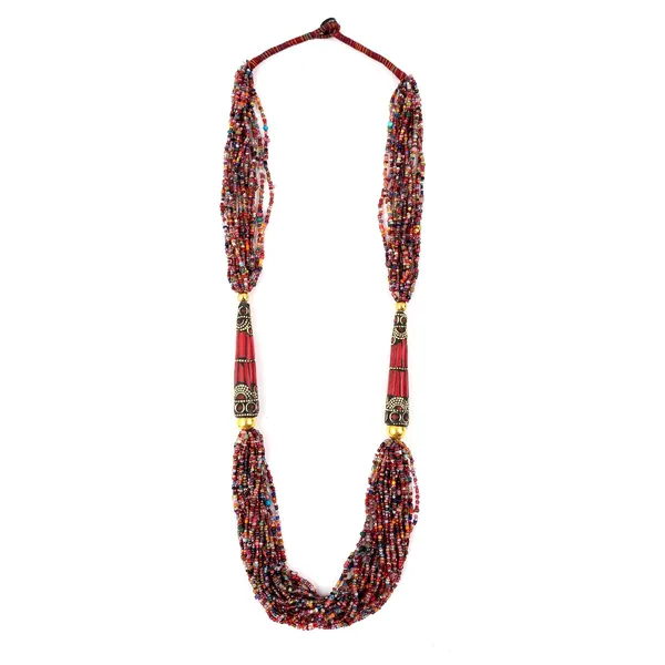 Multi_Strand_Dual_Tube_Seed_Beaded_Necklace_For_Women_Girl_Statement_Layered_Design_Lightweight_Long_Neckpiece_Button_Clasp_Closure_Contemporary_Ethnic_Fashion_Jewelry_For_Styling_Gifting