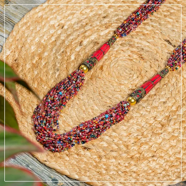 Multi_Strand_Dual_Tube_Seed_Beaded_Necklace_For_Women_Girl_Statement_Layered_Design_Lightweight_Long_Neckpiece_Button_Clasp_Closure_Contemporary_Ethnic_Fashion_Jewelry_For_Styling_Gifting
