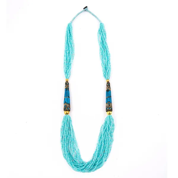 Multi_Strand_Dual_Tube_Seed_Beaded_Necklace_For_Women_Girl_Statement_Layered_Design_Lightweight_Long_Neckpiece_Button_Clasp_Closure_Contemporary_Ethnic_Fashion_Jewelry_For_Styling_Gifting