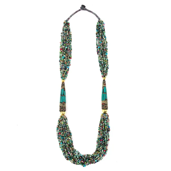 Multi_Strand_Dual_Tube_Seed_Beaded_Necklace_For_Women_Girl_Statement_Layered_Design_Lightweight_Long_Neckpiece_Button_Clasp_Closure_Contemporary_Ethnic_Fashion_Jewelry_For_Styling_Gifting