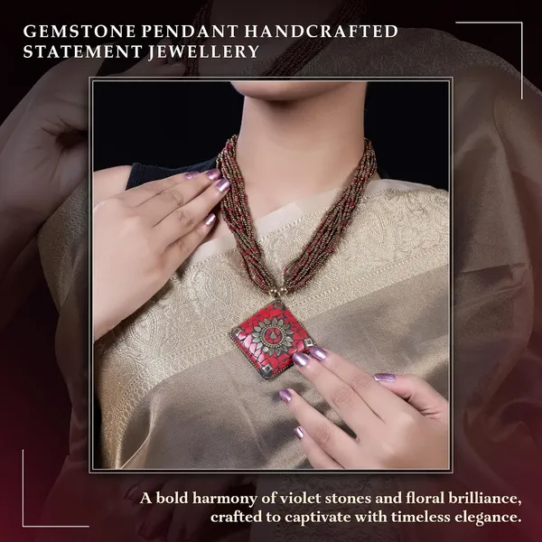 Product_Summary_Beadnest_Multi_Strand_Beaded_Necklace_With_Pendant_For_Women_Girls_Long_Layered_Seed_Bead_Neckpiece_Ethnic_Statement_Jewelry_Lightweight_Design_With_Button_Clasp_For_Wardrobe_Styling_Gifting