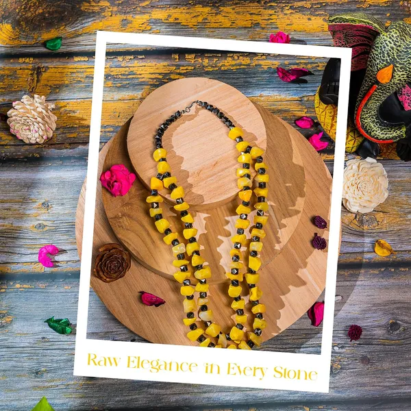 Double_Strand_Beaded_Necklace_Jewellery_For_Women_And_Girls_Geometric_Spacer_Chunky_Beads_Neckpiece_With_Secure_Clasp_Chunky_Glass_Bead_Dual_Strand_Necklace