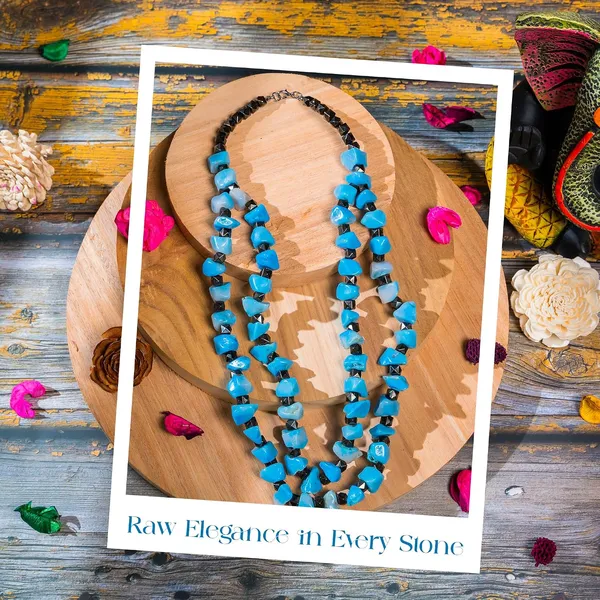 Product_Summary_Beadnest_Double_Strand_Beaded_Necklace_Jewellery_For_Women_And_Girls_Geometric_Spacer_Chunky_Beads_Neckpiece_With_Secure_Clasp_Chunky_Glass_Bead_Dual_Strand_Necklace