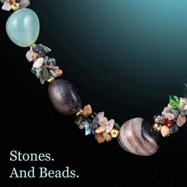 Multi_Stone_Crafted_Beads_Necklace_For_Women_Girls_Ethnic_Boho_Tribal_Statement_Jewellry_With_Hook_Clasp_Handcrafted_Mixed_Beaded_Design_With_Gold_Tone_Spacer_For_Wardrobe_Styling_Gifting