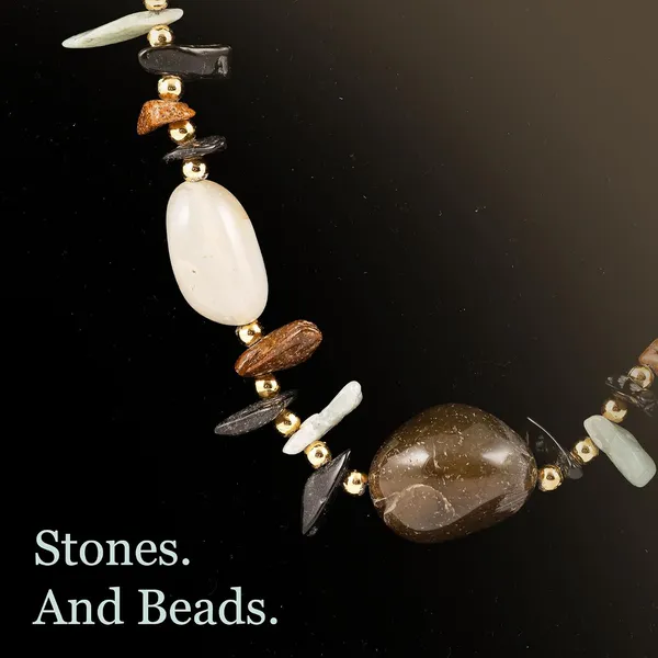 Multi_Stone_Crafted_Beads_Necklace_For_Women_Girls_Ethnic_Boho_Tribal_Statement_Jewellry_With_Hook_Clasp_Handcrafted_Mixed_Beaded_Design_With_Gold_Tone_Spacer_For_Wardrobe_Styling_Gifting