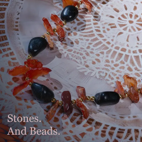 Multi_Stone_Crafted_Beads_Necklace_For_Women_Girls_Ethnic_Boho_Tribal_Statement_Jewellry_With_Hook_Clasp_Handcrafted_Mixed_Beaded_Design_With_Gold_Tone_Spacer_For_Wardrobe_Styling_Gifting
