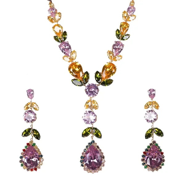 Pink_Yellow_Green_Crystal_Floral_American_Diamond_Necklace_Set_For_Women