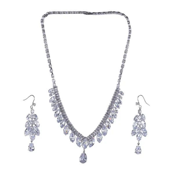 American_Diamond_Ad_With_Colorful_Crystal_Necklace_For_Women_Girls_With_Earrings_Set_Handcrafted_Statement_Jewelry_With_Secure_Metal_Clasp_Gifting_Bridal_Wedding_Celebratory_Wear
