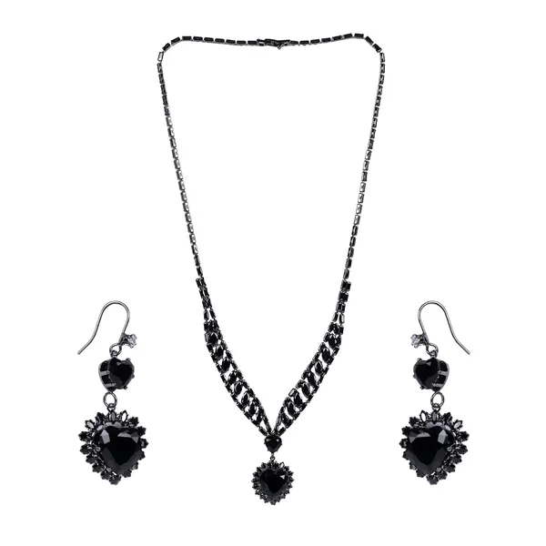 Jet_Black_Crystal_Floral_American_Diamond_Necklace_Set_For_Women