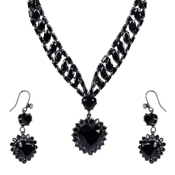 Jet_Black_Crystal_Floral_American_Diamond_Necklace_Set_For_Women