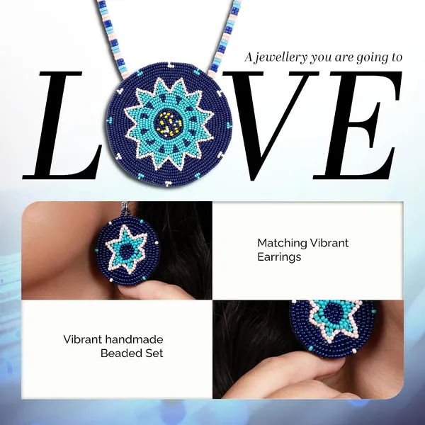 Handmade_Beaded_Medallion_Necklace_With_Matching_Earrings_Huichol_Neckpiece_Native_American_Jewellery_For_Women_Girls