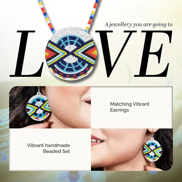 Handmade_Beaded_Medallion_Necklace_With_Matching_Earrings_Huichol_Neckpiece_Native_American_Jewellery_For_Women_Girls